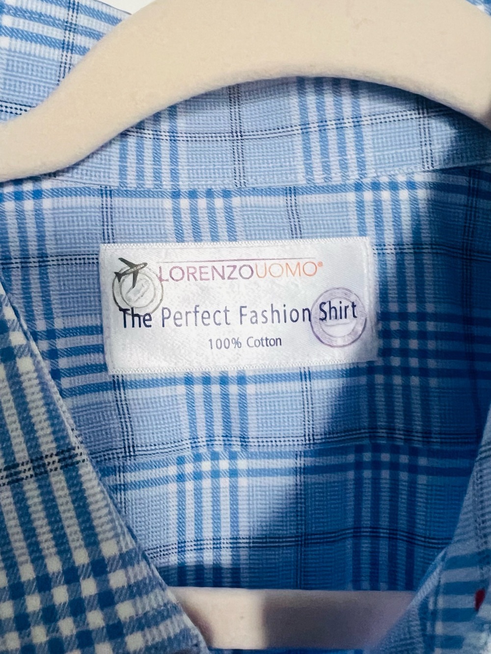 Lorenzo Uomo Light Blue Plaid Long-Sleeve Dress Shirt - Picture 2 of 3
